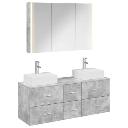 Bathroom Furniture Set 4 pcs 103.5 x 15.5 x 70 cm Concrete grey