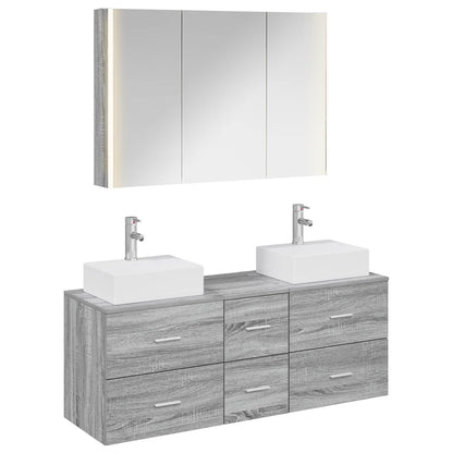 Bathroom Furniture Set 4 pcs 103.5 x 15.5 x 70 cm Grey sonoma