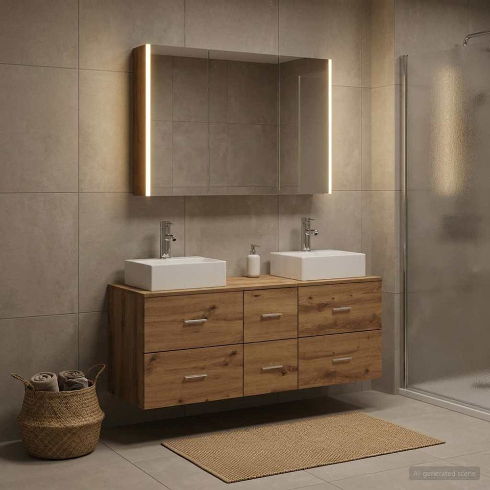 vidaXL Bathroom Furniture Set 4 pcs Artisan Oak