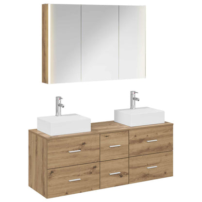 vidaXL Bathroom Furniture Set 4 pcs Artisan Oak 2
