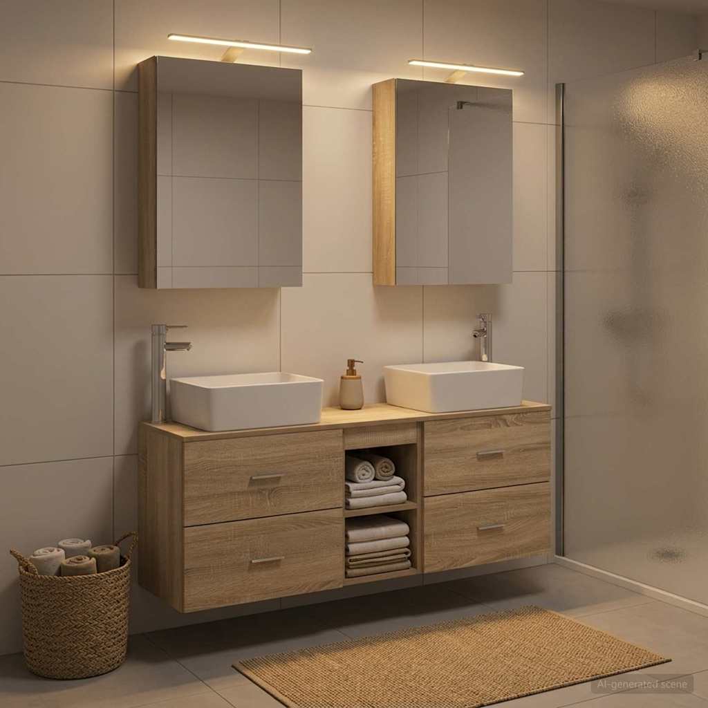vidaXL Bathroom Furniture Set 5 pcs Sonoma Oak 1