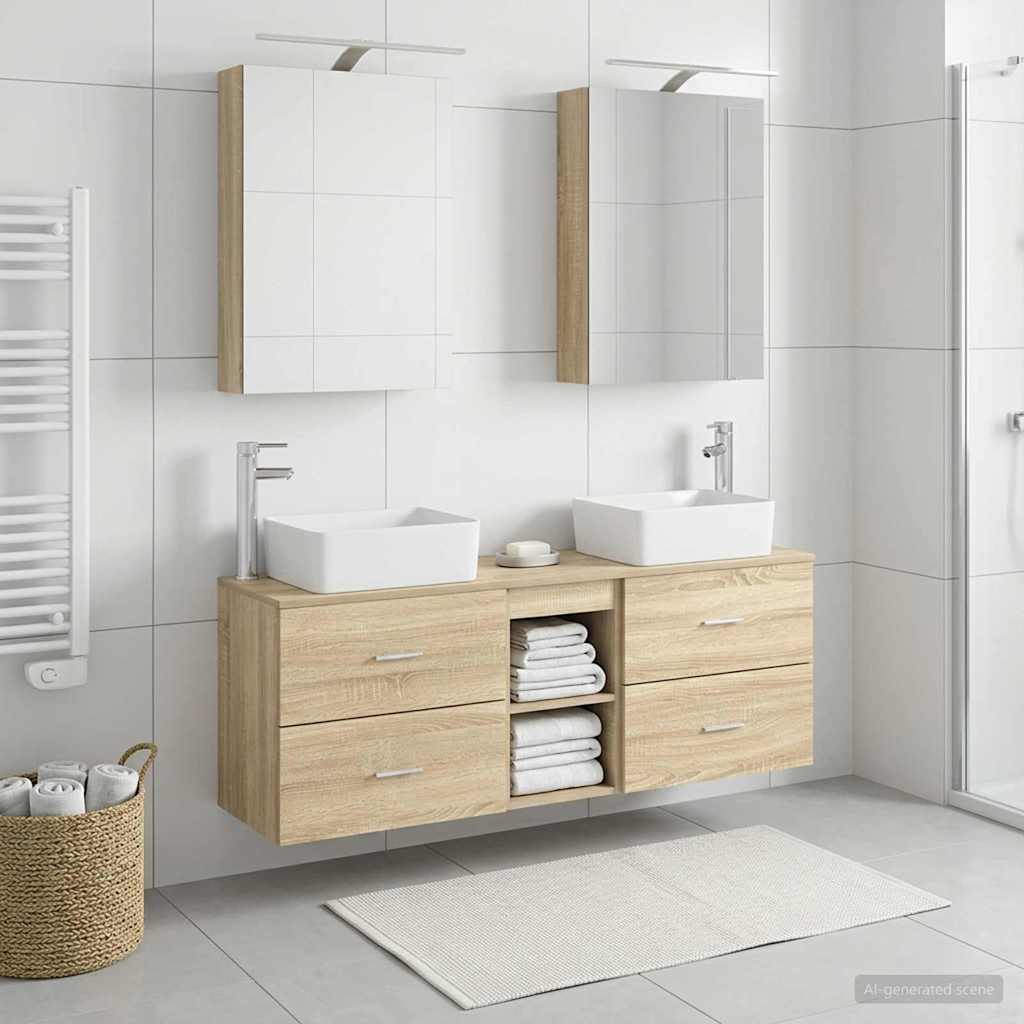 vidaXL Bathroom Furniture Set 5 pcs Sonoma Oak 4