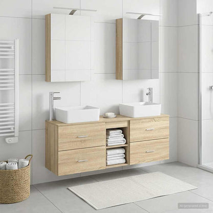 vidaXL Bathroom Furniture Set 5 pcs Sonoma Oak 4