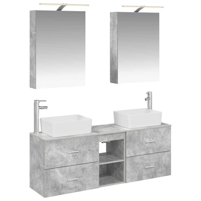 vidaXL Bathroom Furniture Set 5 pcs Concrete Grey 2