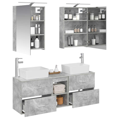 vidaXL Bathroom Furniture Set 5 pcs Concrete Grey 3