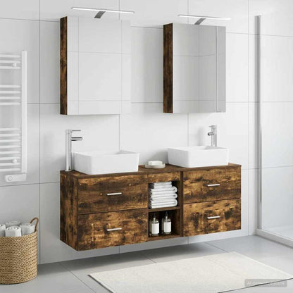 vidaXL Bathroom Furniture Set 5 pcs Smoked Oak 4