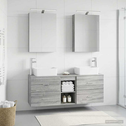 vidaXL Bathroom Furniture Set 5 pcs Grey Sonoma 4