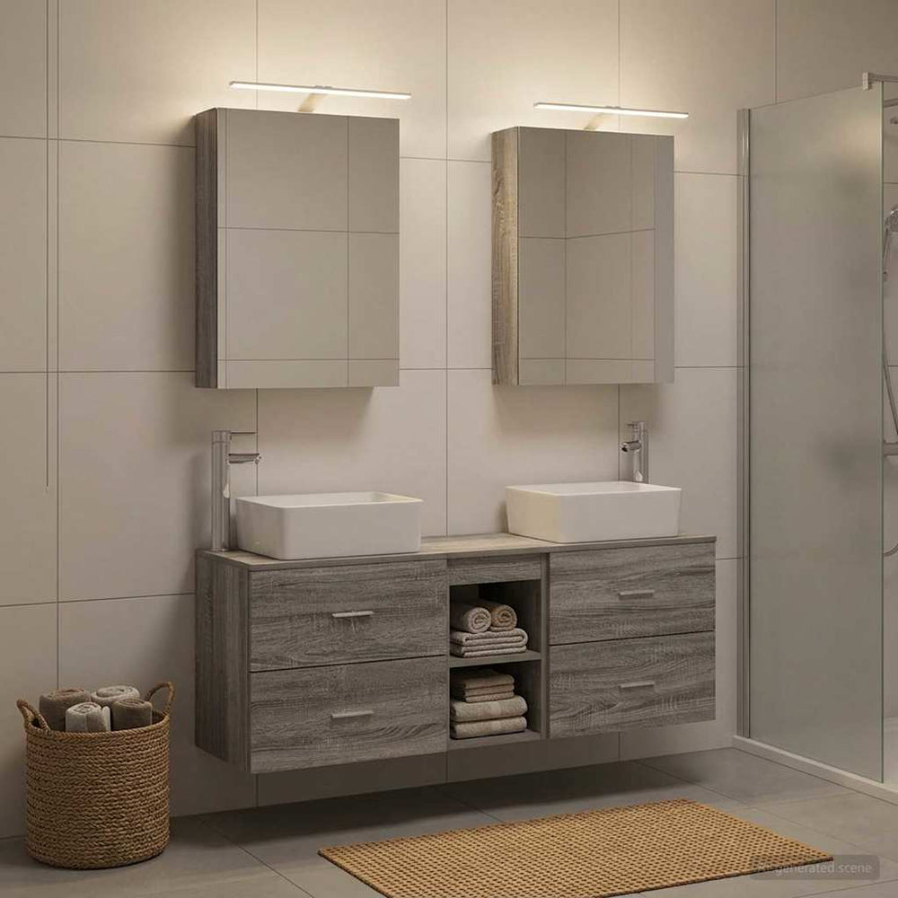 vidaXL Bathroom Furniture Set 5 pcs Grey Sonoma