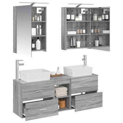 vidaXL Bathroom Furniture Set 5 pcs Grey Sonoma 3