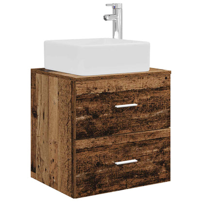 vidaXL Bathroom Furniture Set 5 pcs Old Wood Engineered Wood and Glass 5