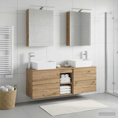 vidaXL Bathroom Furniture Set 5 pcs Artisan Oak 4