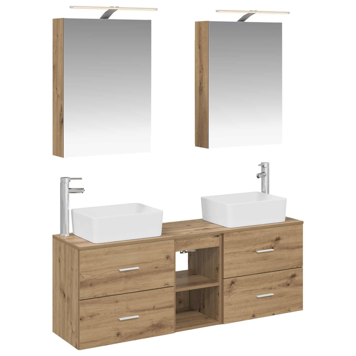 vidaXL Bathroom Furniture Set 5 pcs Artisan Oak 2