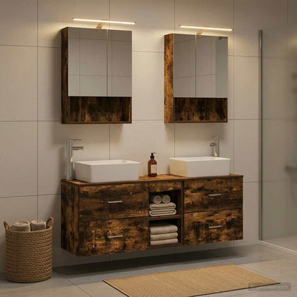 vidaXL Bathroom Furniture Set 5 pcs Smoked Oak 4