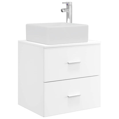 vidaXL Bathroom Furniture Set 5 pcs White Engineered Wood and Glass 5