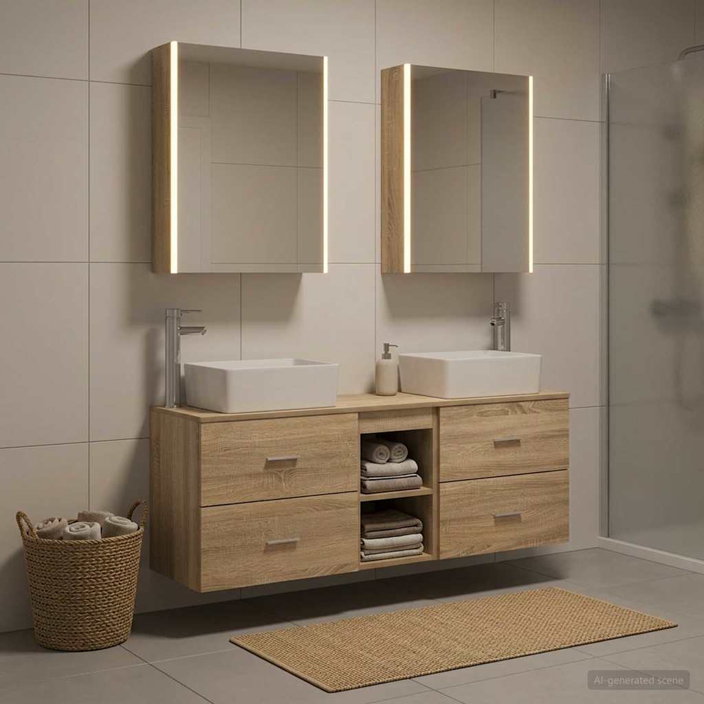 Bathroom Furniture Set 5 pcs 53 x 15.5 x 70 cm Sonoma oak
