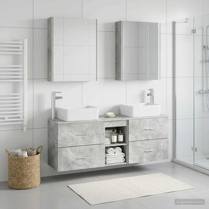 vidaXL Bathroom Furniture Set 5 pcs Concrete Grey 1