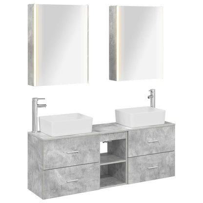vidaXL Bathroom Furniture Set 5 pcs Concrete Grey 2
