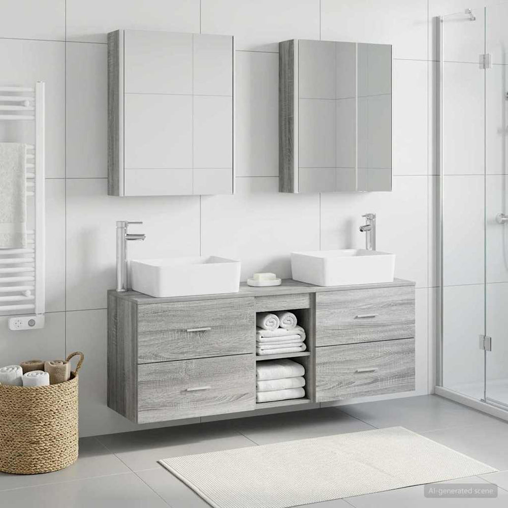 vidaXL Bathroom Furniture Set 5 pcs Grey Sonoma