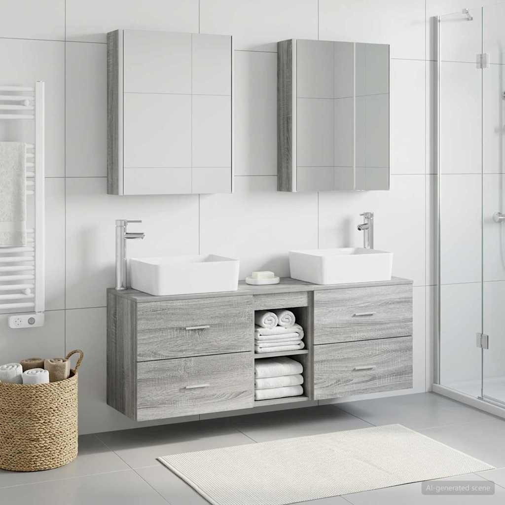 vidaXL Bathroom Furniture Set 5 pcs Grey Sonoma 1