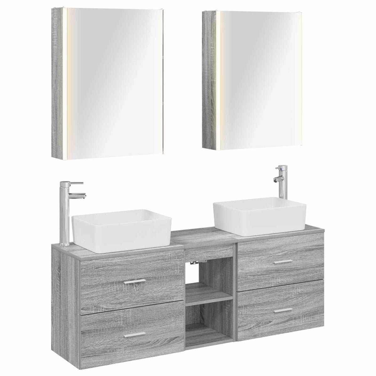 Bathroom Furniture Set 5 pcs 53 x 15.5 x 70 cm Grey sonoma