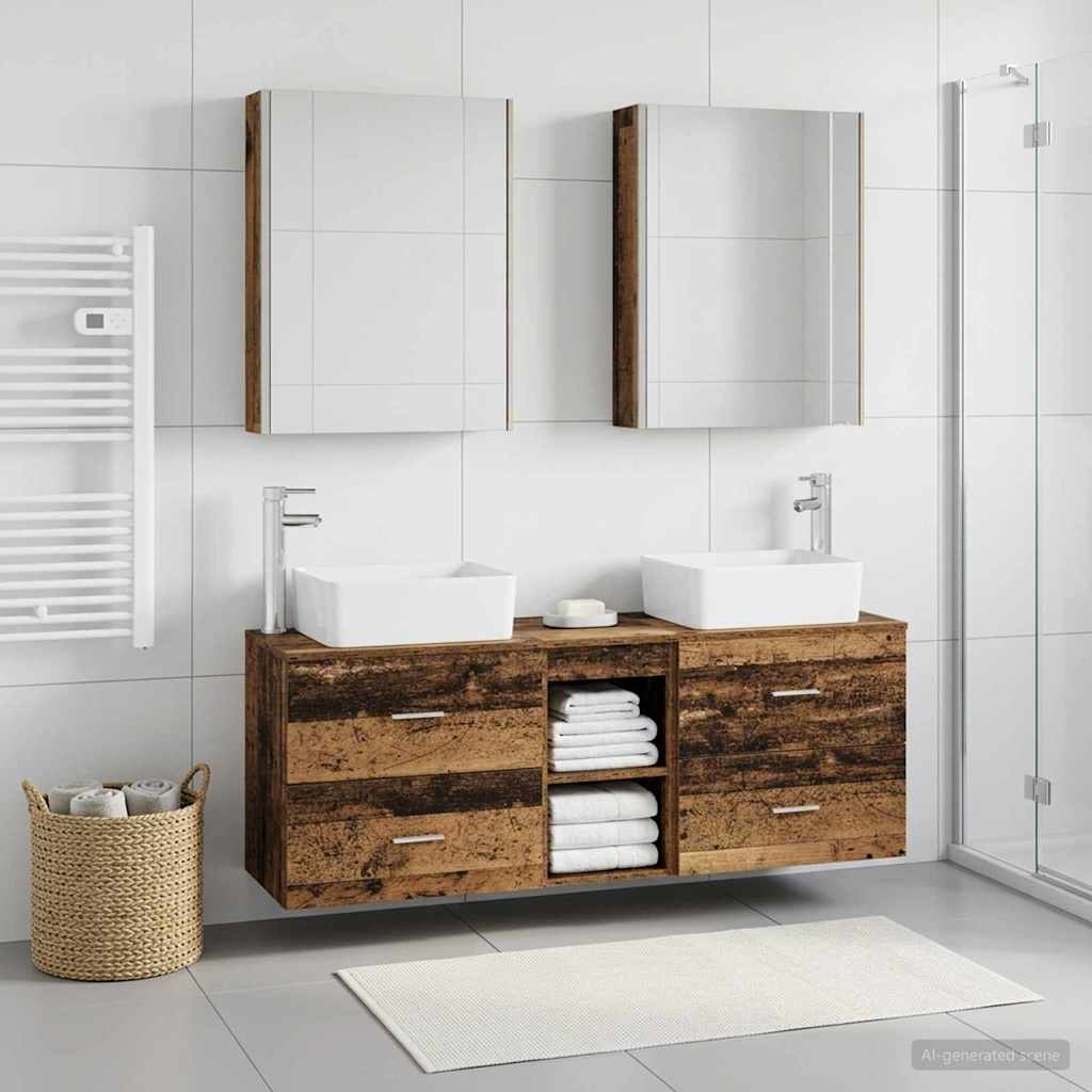 Bathroom Furniture Set 5 pcs 53 x 15.5 x 70 cm Old wood