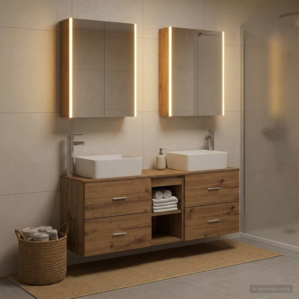 vidaXL Bathroom Furniture Set 5 pcs Artisan Oak 4