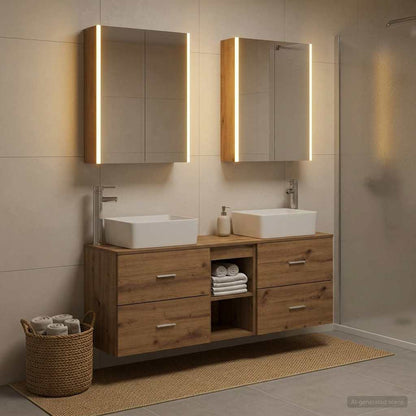 vidaXL Bathroom Furniture Set 5 pcs Artisan Oak 4