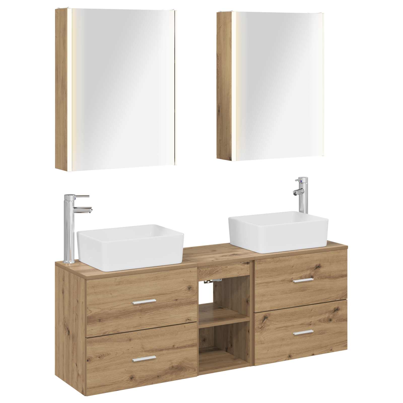 vidaXL Bathroom Furniture Set 5 pcs Artisan Oak 2