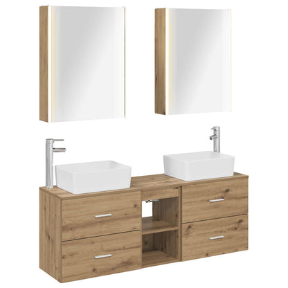vidaXL Bathroom Furniture Set 5 pcs Artisan Oak 2