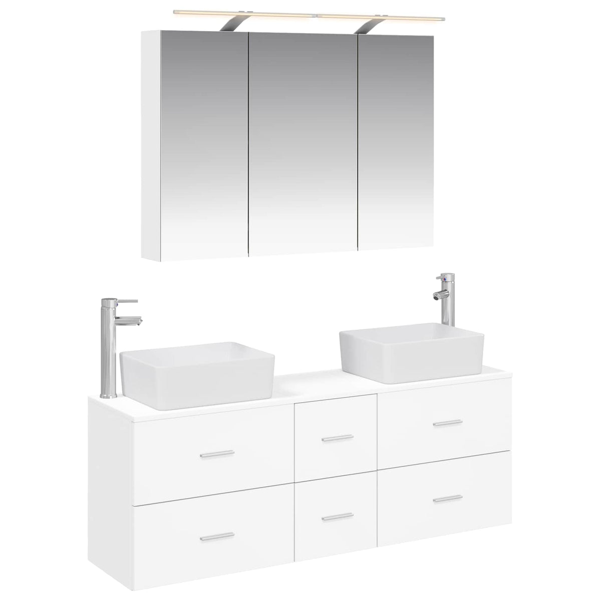 Bathroom Furniture Set 4 pcs 100 x 14.5 x 70 cm White