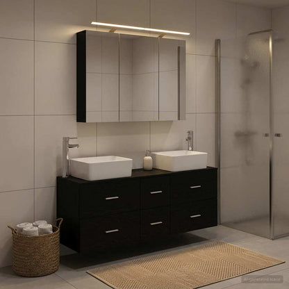 vidaXL Bathroom Furniture Set 4 pcs Black Oak 4