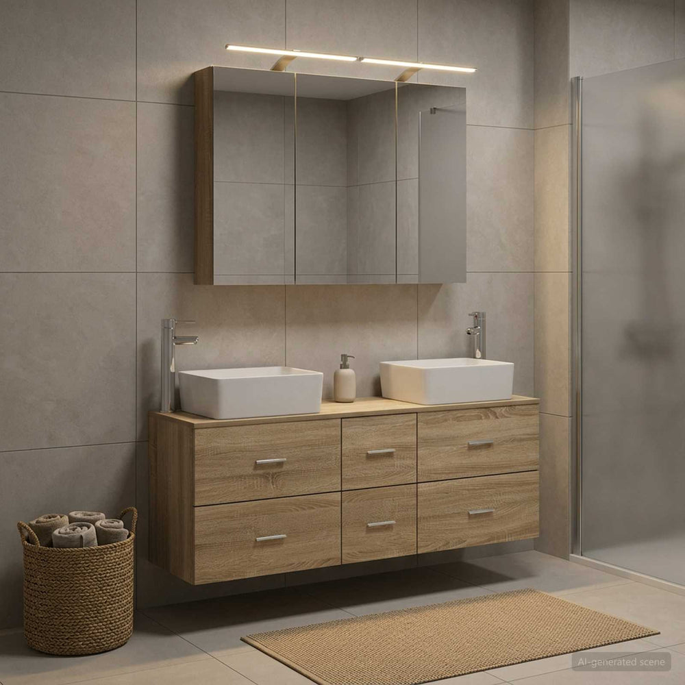 vidaXL Bathroom Furniture Set 4 pcs Sonoma Oak