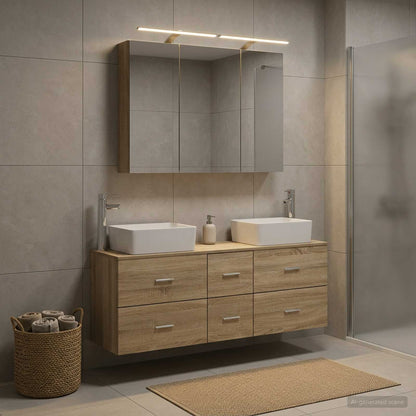 Bathroom Furniture Set 4 pcs 100 x 14.5 x 70 cm Sonoma oak
