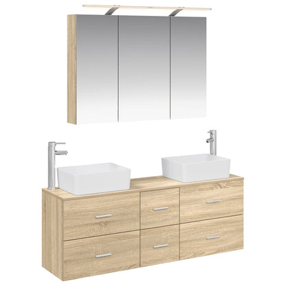vidaXL Bathroom Furniture Set 4 pcs Sonoma Oak 2