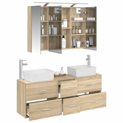 Bathroom Furniture Set 4 pcs 100 x 14.5 x 70 cm Sonoma oak