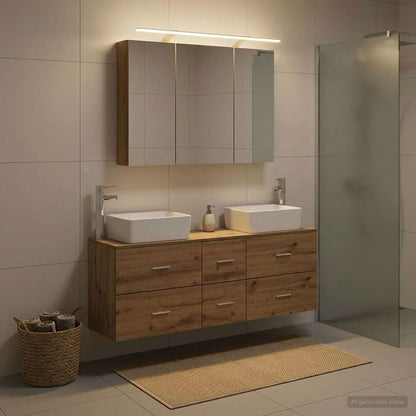 Bathroom Furniture Set 4 pcs 100 x 14.5 x 70 cm Artisan oak
