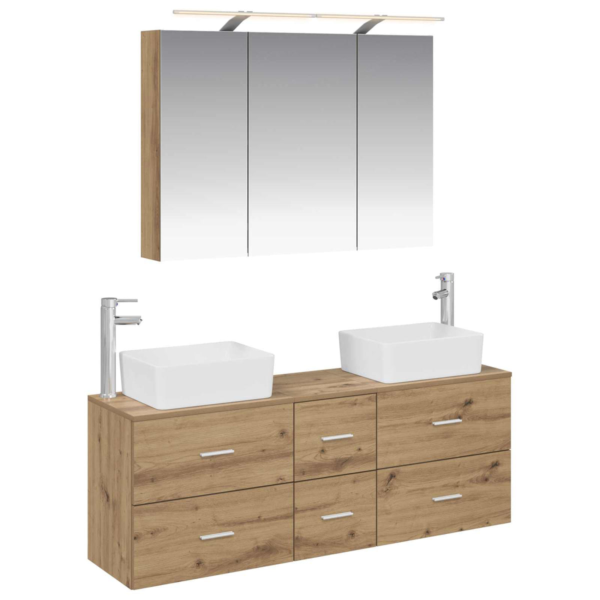 Bathroom Furniture Set 4 pcs 100 x 14.5 x 70 cm Artisan oak