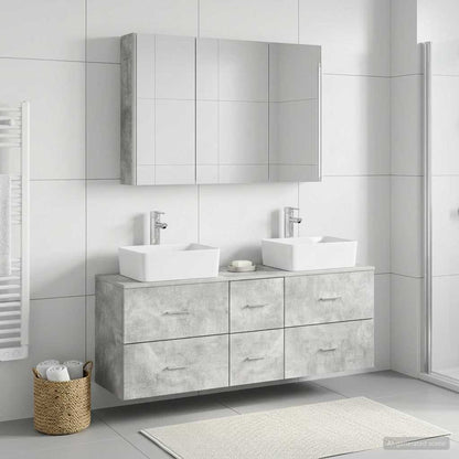 vidaXL Bathroom Furniture Set 4 pcs Concrete Grey 1