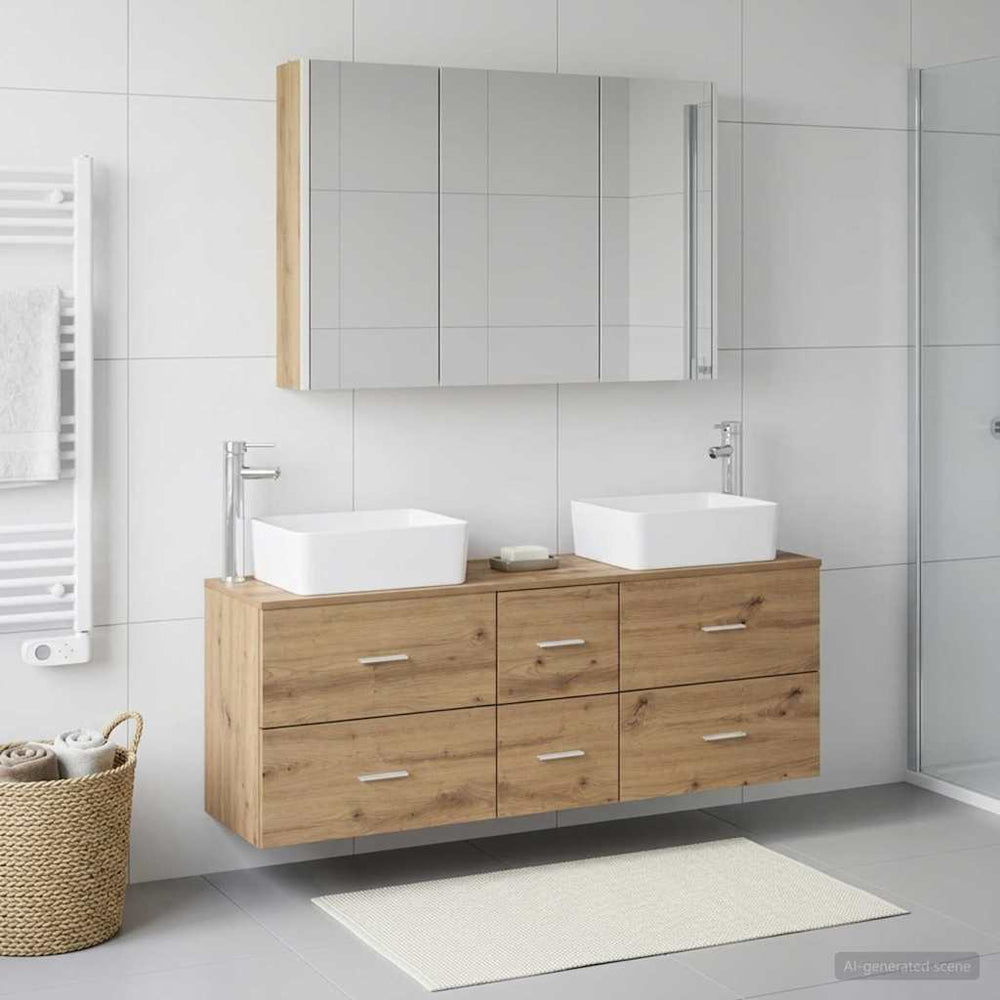 vidaXL Bathroom Furniture Set 4 pcs Artisan Oak