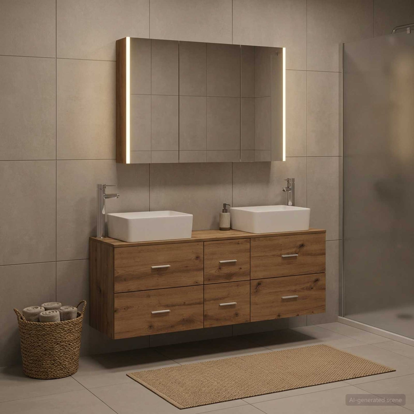 vidaXL Bathroom Furniture Set 4 pcs Artisan Oak 4