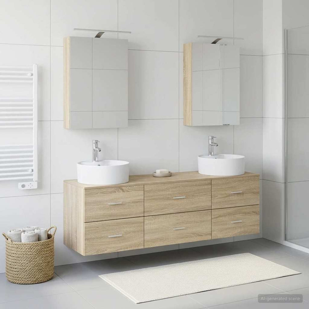 vidaXL Bathroom Furniture Set 5 pcs Sonoma Oak
