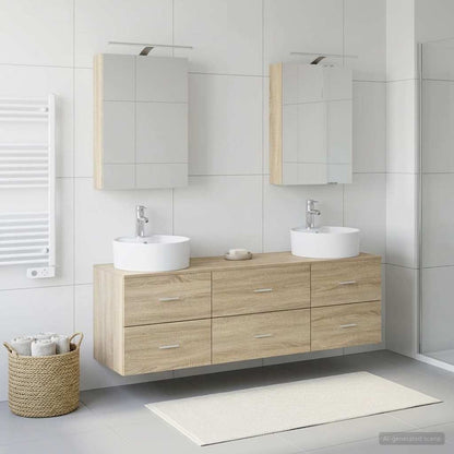 vidaXL Bathroom Furniture Set 5 pcs Sonoma Oak 1