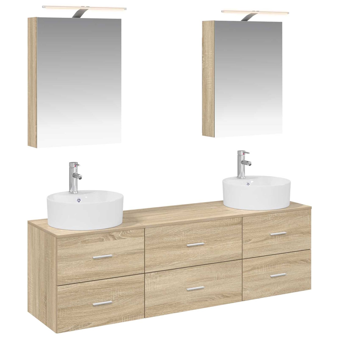 vidaXL Bathroom Furniture Set 5 pcs Sonoma Oak 2