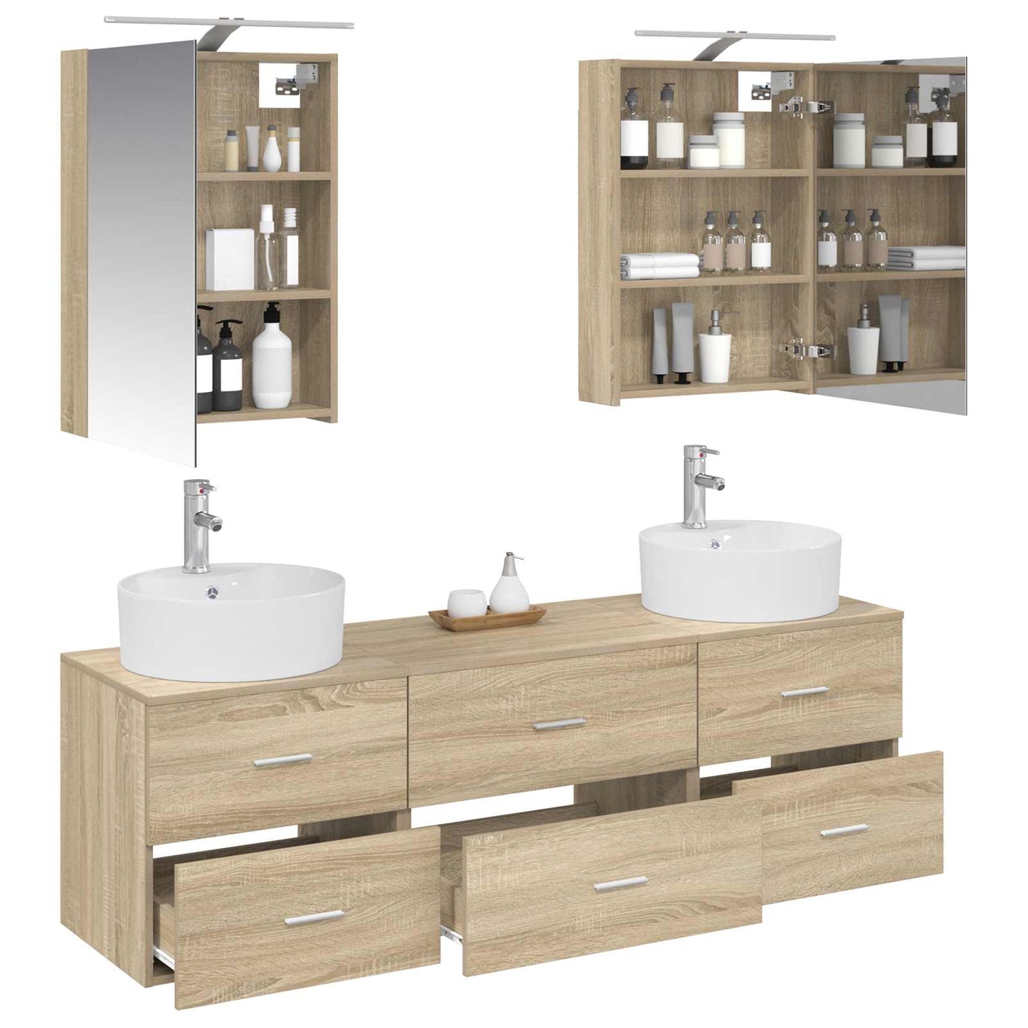 vidaXL Bathroom Furniture Set 5 pcs Sonoma Oak 3