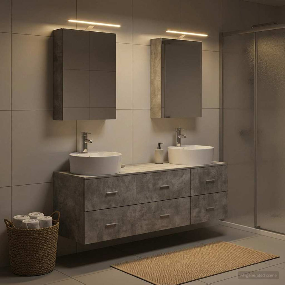 vidaXL Bathroom Furniture Set 5 pcs Concrete Grey