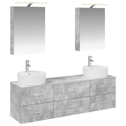 vidaXL Bathroom Furniture Set 5 pcs Concrete Grey 2