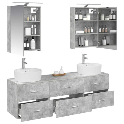 vidaXL Bathroom Furniture Set 5 pcs Concrete Grey 3