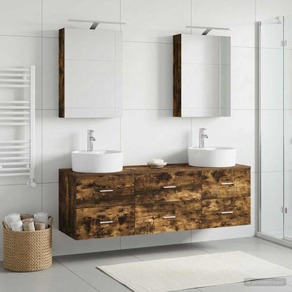 vidaXL Bathroom Furniture Set 5 pcs Smoked Oak 4