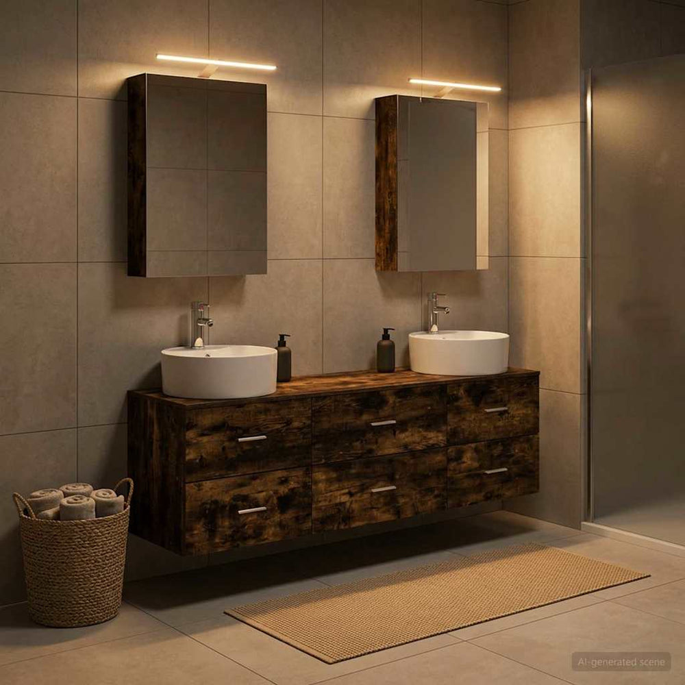 vidaXL Bathroom Furniture Set 5 pcs Smoked Oak