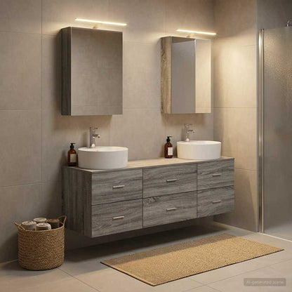 vidaXL Bathroom Furniture Set 5 pcs Grey Sonoma 4